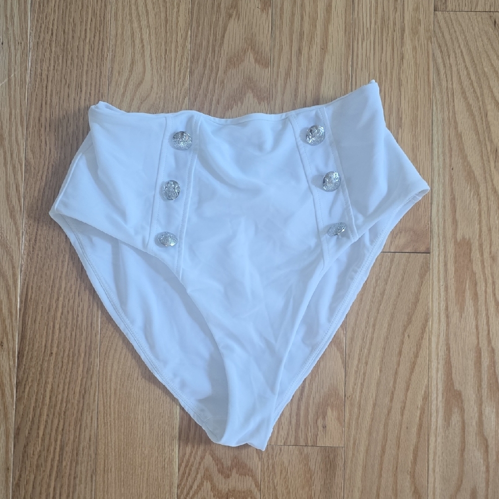Ramy Brook White High-Waisted Bikini Bottom
